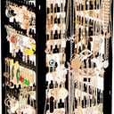 17Dec 360 Rotating Earring Holder Organizer Stand,5 Tiers Acrylic Jewelry Organizers and Storage,Stud Earring Organizers and Storage,212 Holes and 212 Grooves for Earrings Necklaces chain bracelet