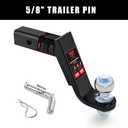 TYT Trailer Hitch Ball Mount Kit, 6-Inch Drop, Fits 2-Inch Receiver, 2-Inch Trailer Ball with 5/8" Hitch Pin Clip, Rated 7,500 lbs GTW / 750 lbs TW