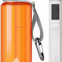 SurviMate 5-Stage 0.01m Ultra-Filtration Filtered Water Bottle, BPA-Free Material, NSF/ANSI 42&372 Certified, Portable Water Filter Bottle for Survival, Camping, Hiking, and Emergency Use (22 Ounces, Orange)