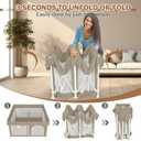 Foldable Baby Playpen 50"50", Playard for Babies and Toddlers, Portable Safety Baby Fence Lightweight,No Installation, Indoor & Outdoor Playpen with Ocean Balls*50, Beige
