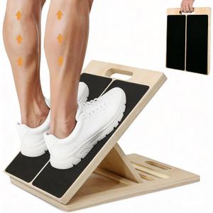 Adjustable Slant Board for Calves Stretching, Portable Wooden Incline Board for Balance Exercises, Durable Five Angles for Physical Therapy, Calf Stretcher Equipment with Muscles, Feet, Ankles, Knee