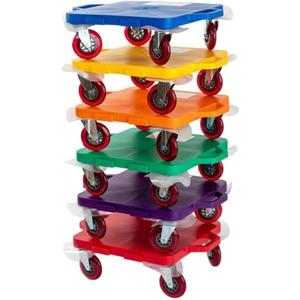 Cosom Scooter Board, 16 Inch Premium Sit & Scoot Board with 4 Inch Non-Marring Performance Wheels, Double Race Bearings, & Safety Handles, Physical Education Class Equipment