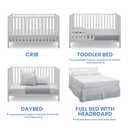 Delta Children Heartland 4-in-1 Convertible Crib - Greenguard Gold Certified, Bianca White, 54.3"L x 29.5"W x 35"H