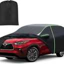 Mixsuper Liner Car Cover for Toyota Highlander 2001-2025, 7 Layers Waterproof Car Cover Accessories for Highlander with Zipper Door, Windproof Straps, Reflective Strips, Anti-UV, All Weather
