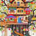 Cross & Glory Jigsaw Puzzles 1000 Pieces for Adults | Fantastical Treehouse Escape | Whimsical Art | Whimsical 1000 Piece Puzzle for Adults | Vibrant Treehouse Puzzle | Satin Finish | 20x27 Inches