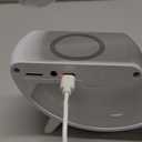 Aeehuck Mini Wireless Speaker with Atmosphere Light, Wireless Charging, Alarm Clock and Bedside Lamp (White)