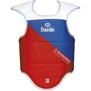 Daedo Taekwondo Trunk Protector, Reversible Blue-Red for Martial Arts Competition & Training, Youth, Lightweight, Durable (XS: 120 to 140 cm (47.24 to 55.12 inches))
