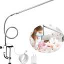 Brokimis Desk Light with Clamp, USB LED 8W Clip Nail Desk Lamp Eye Care Flexible Gooseneck 360 Clamp Light for Manicure Reading Eyebrow Office Tattoo