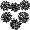 10pc Fabric Flowers,Broken Flower Black Chiffon Flat-Back Ruffled Fabric Flowers for DIY Handmade Making Headbands Flower,Crafts Sewing Applique3Inch