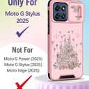 Buleens for Moto G Stylus 2025 Case - Cute Designed with Ring Stand & Camera Cover Women Girls Aesthetic Kawaii Girly Flower Castle Phone Cover for Moto G Stylus 5G 2025 Case Compatible with Magsafe