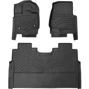 F-150 Floor Mats - Fit for 2015-2026 Ford F-150/ F150 Lightning SuperCrew Cab (Only Fit Rear Seat Without Under Seat Storage), All Weather Floor Mats for F150 Accessories
