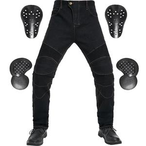 Motorcycle Pants for Unisex with 2 Knee & Hip Armor Protective Pad Elasic Outdoor Activities Motorcycle Riding Pants