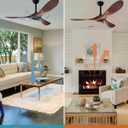 KASASS Ceiling Fan No Light, 52 in Outdoor Ceiling Fans with Remote Control without Light, 3 Blades, 6 Speed Reversible DC Motor Modern for Patios, Kitchen, Bedroom, Porch