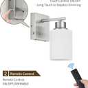 Rayogale Wireless Wall Sconces, Nickel Battery Operated Wall Sconce Set of 2 with Timer Function, Easy Install Dimmable Rechargeable Wall Lamps for Living Room, Bedroom, Hallway, Entryway Decor 3000K