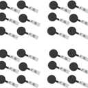 B&S FEEL 100 Pcs Black ID Badge Holder Reel Retractable Key Clip