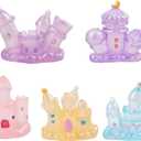 5 Pcs Miniature Dreamy Castle Figurines  Luminous Fairy Tale House Resin Cake Toppers for DIY Fairy Garden, Micro Landscape, Party Cake Display, Desktop Decoration, Home & Creative Craft Projects