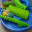 Step2 Rain Showers Splash Pond Water Table, Kids Water and Sand Activity Sensory Playset, Summer Outdoor Toys, 13 Piece Water Toy Accessories, For Toddlers 1.5+ Years Old, Blue & Green