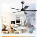 Fanbulous 48 Inch Ceiling Fan with Light and Remote, Black Ceiling Fans with Light, 5 Dual-Color Blades, Reversible Quiet DC Motor, 6 Speeds, 3CCT Adjustable LED for Bedroom Living Room Kitchen Patio