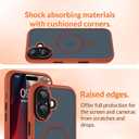 AIGOMARA Magnetic for iPhone 17 Case, [Compatible with Magsafe] [Full Camera Protection] Slim Shockproof Translucent Matte Protective Case for iPhone 17 6.3 Inch, Orange
