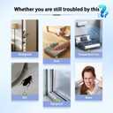 Peel and Stick Shower Door Draft Stopper, T-Shaped Silicone Weather Stripping, Double Sided Self-Adhesive Seal Strip for Gaps (Clear, 40ft x 1.97in)