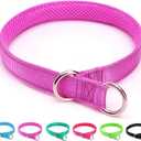 Reflective Slip Dog Collar, Loop Dog Collar for 20-38 lbs Dogs, Nylon Training Collars with Soft Padded for Dogs (5/8" W x 15.5" L, Purple)