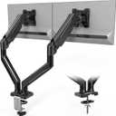 BONTEC Dual Monitor Stand, Adjustable Gas Spring Monitor Desk Mount for 13-32 Inch Screens, Full Motion VESA Mount with C Clamp, Grommet Base, Tilt, Swivel, Rotation, Each Arm Holds 6.6 to 19.8lbs