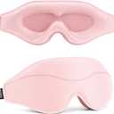 Sleep Mask - Total Blackout 3D Sleeping Mask, Super Lightweight & Silky Soft Eye Mask for Sleeping, Fully Adjustable Fit for Home, Office, Traveling, Meditation, Yoga, Pink, Mothers Day Gifts