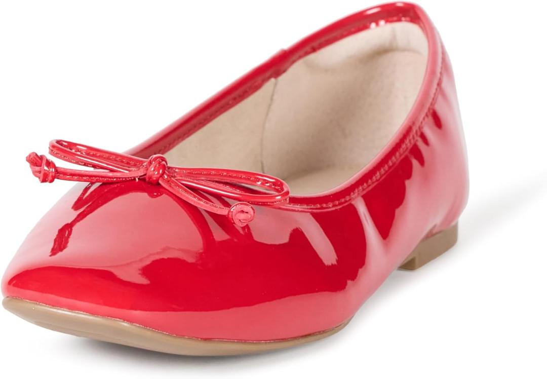 The Drop Women's Pepper Ballet Flat with Bow (8, Red Patent)