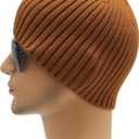 ZLYC Men Winter Knit Fisherman Beanie Hat Fashion Warm Daily Skull Cap (One Size, Solid Brown)