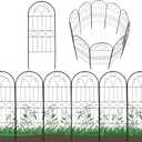Decorative Garden Fence 10 Pack, 30in (H) x 10ft (L) Rustproof Metal Wire Animal Barrier, Arched Flower Edging Border Fencing Panel for Dog, Yard, Patio, Outdoor, Decor
