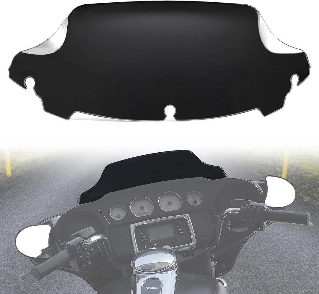 Windshield for Street Glide, 7" Wave Windshield Wind Splitter Windscreen Air Deflector for Harley Touring Street Glide Electra Glide 2014-2024 Accessories, Dark Tinted
