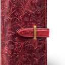 Dual Phone Holster, Genuine Leather Shock-Proof Wallet,Flip Folio Cover with Card Slot, Universal Phone Bag/HandbagRFID Blocking Safe and Durable for Applicable to Mobile Phones 6.8 in. Red