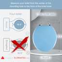 Blue Round Toilet Seat Natural Wood Toilet Seat with Zinc Alloy Hinges, Easy to Install also Easy to Clean, Scratch Resistant Toilet Seat by Angol Shiold (Round, Blue)
