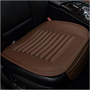 DXNQ Car Seat Cover, Leather Car Interior Front Bottom Seat Covers with Storage Pocket, Comfortable Anti-Slip Seat Cushion Covers for Car SUV Truck and Van, Car Accessories (Coffee)