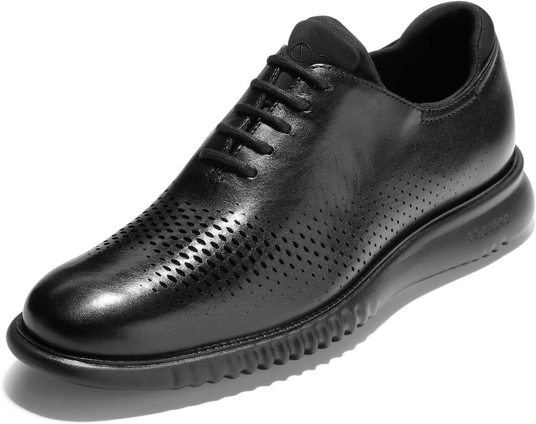 Cole Haan mens 2.zerogrand Laser Wingtip Lined Oxford, Black Leather/Black, 10 US