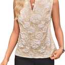 SOLY HUX Women's Work Outfits V Neck Sleeveless Blouses Summer Casual Tank Tops Business Office Dressy Striped Shirts (XL)