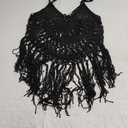 jojomis Women Bikini Cover Up Casual Sleeveless Hollow Crochet Stretch Swimwear Summer Beachwear Short Dress, Black, Small Black