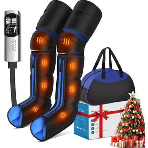 Rainbow Forest Leg Massager with Heat and Compression, Foot Massager for Circulation and Pain Relief - 6 Modes/9 Intensity/3 Heat /3 Timers, for Seniors, Mom, Dad, Him, Her (Blue)