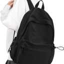 VECAVE School Backpack Black Waterproof Bookbag Casual Lightweight Travel Rucksack Daypack Backpacks for Men Women College High School Bags backpack for Boys Girls Teens