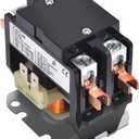 CGele 2 Pole Air Conditioner Contactor 40 Amp 24VAC Coil,Condenser Contactor Compressor Contactor AC Definite Purpose Contactor (Pack of 1 Pcs), Black