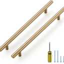 Ravinte 10 Pack Kitchen Cabinet Handles Champagne Bronze 7-1/2 Inch Hole Center Stainless Steel Pulls for Dresser Drawer Cupboard Handles with Screwdriver, 10 Inch Length