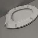 Elongated Toilet Seat, 18.5 Soft/Slow Close Oval (Oblong) Toilet Seat for Elongated Toilets, No-Slam Quiet-Close Lid, Easy-to-Install & Clean, Durable Never-Loosen White Plastic Seat