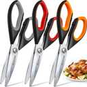 Astercook Kitchen Scissors All Purpose Heavy Duty,3 Pack Kitchen Shears Set,Stainless Steel Kitchen Gadgets for Cutting Food,Poultry,Meat,Vegetable,Herb Dishwasher Safe Utility Tools Home Gift (Silver Blades)