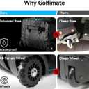 Golf Travel Bags for Airlines with Carbon Fiber Hard Top, Protective Club Traveling Cover with Wheel, Golf Club Carrier Case for Airplanes, Thick Padding, Durable Zippers and 2 Sided Spacious Pockets