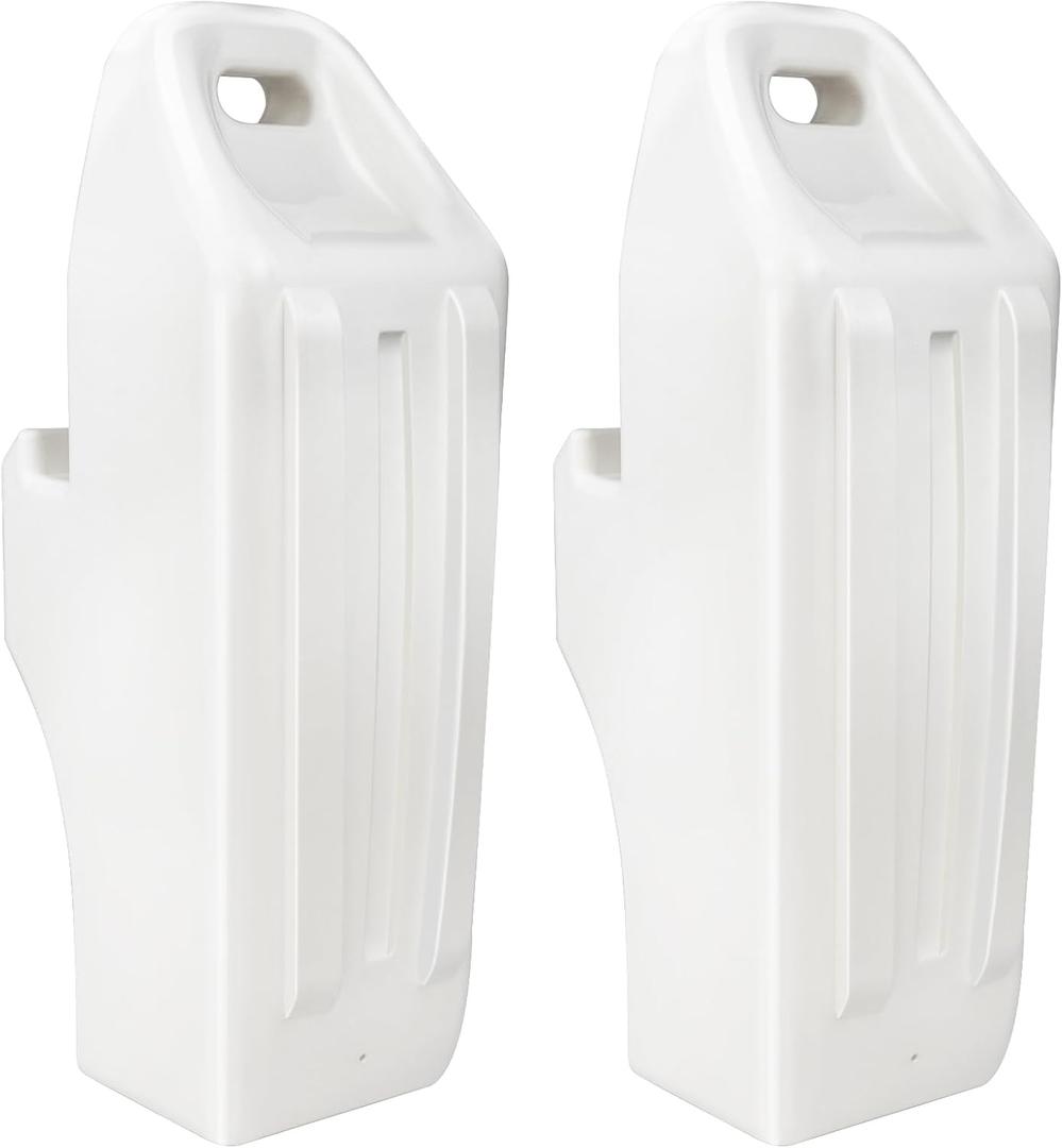 Pontoon Fenders Boat Bumpers for Docking Pontoon Boat ONLY, Inflatable Fender Dock Bumper with Locking Recessed Groove & Grip Handle (White)