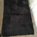 Soft Black Fluffy Area Rug, 74x47inch