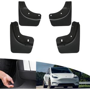 Mud Flaps for Tesla Model Y Accessories 2024 OEM Version Tire Splash Guards for Model Y 2020-2024 No Drilling Splash Guard 4Pcs