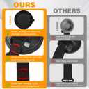 2 x 2 Pack Suction Cup Hooks Heavy Duty Car Camping Essentials Upgraded Tie Down Suction Cup Camper Accessories with Securing Hook Strong Power for RV Boat Window Glass Camping Trap, Black