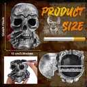 2 Pcs Halloween Human Skull 4.7 Inch Model Adult Plastic Fake Skull Head Decorations Realistic Head Bone Model Human Skeleton for Bar and Table Halloween Decor Spooky Yard