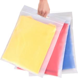 T Shirt Bags 11x14 inch 100 Pack Clear Shirt Packaging Bags Frosted with Handle & Zipper for Small Business